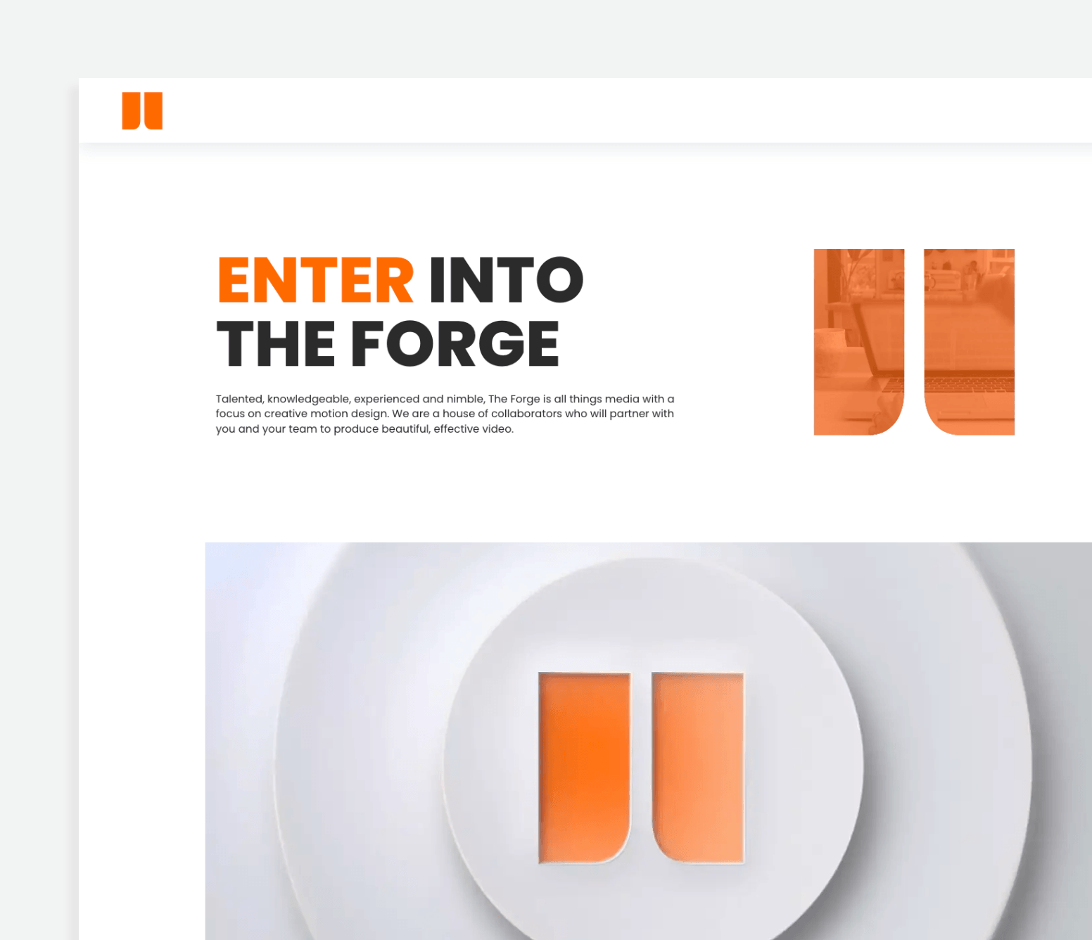 Screenshot of The Forge landing page